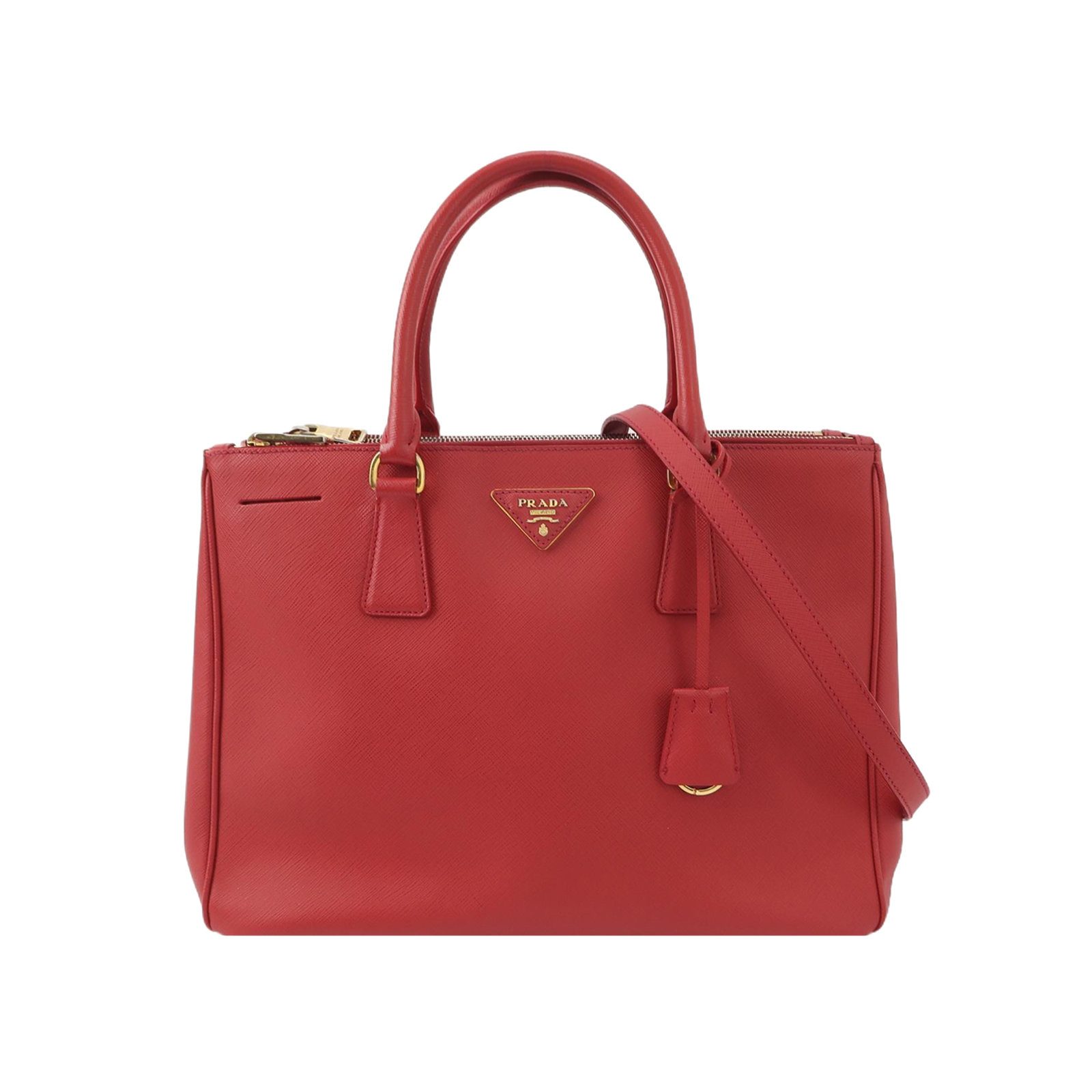 Prada Galleria Shoulder Bag, 34 cm, Red, Leather, photograph 1