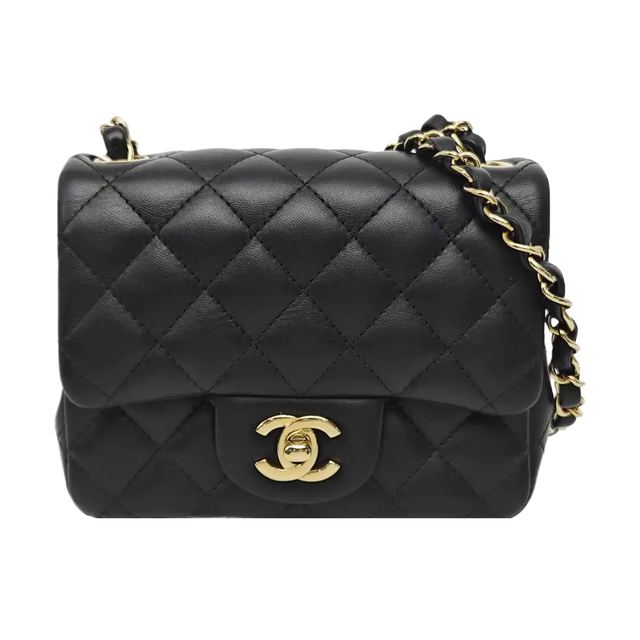 Chanel Classic Flap Schultertasche, 17 cm, Schwarz, Artikel 69904455, Leder