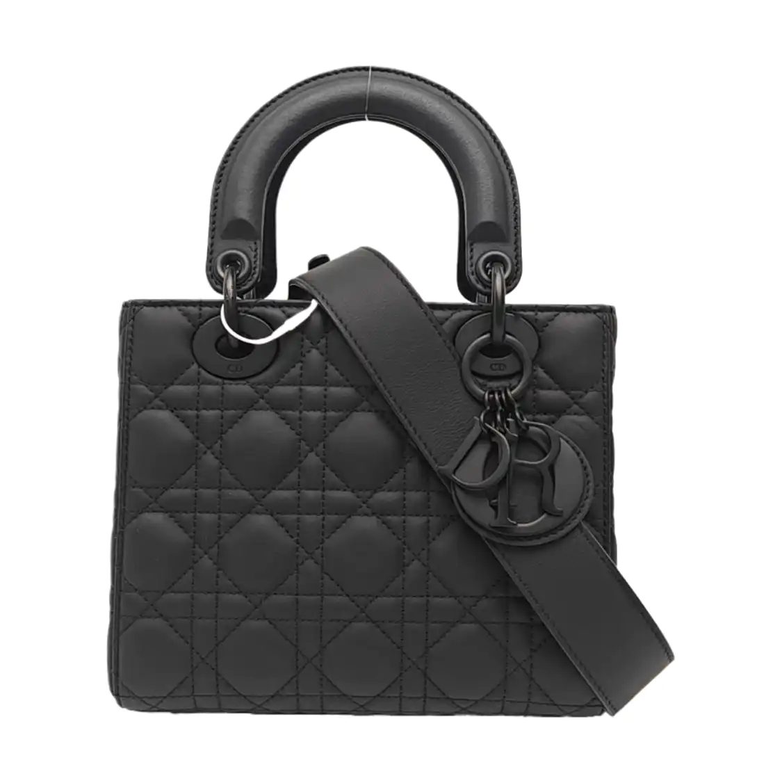 Dior Lady Dior Handbag, 20 cm, Black, Leather, photograph 1