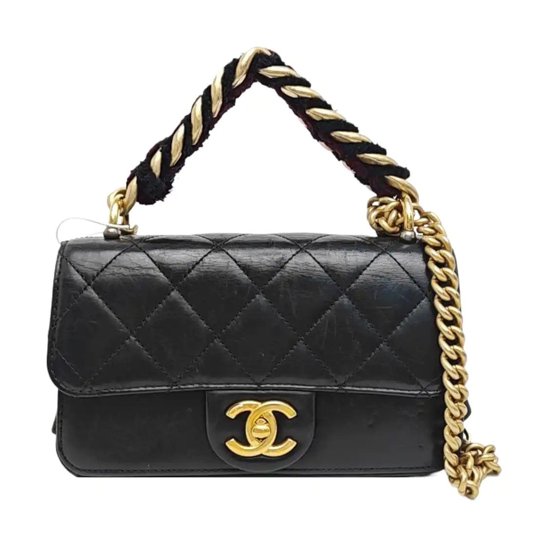 Chanel Classic Flap Handbag, 20 cm, Black, Leather, photograph 1