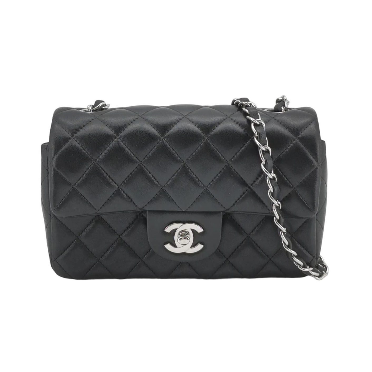 Chanel Classic Flap Umhängetasche, 20 cm, Schwarz, Artikel 69969717, Leder, Fotografiere 1