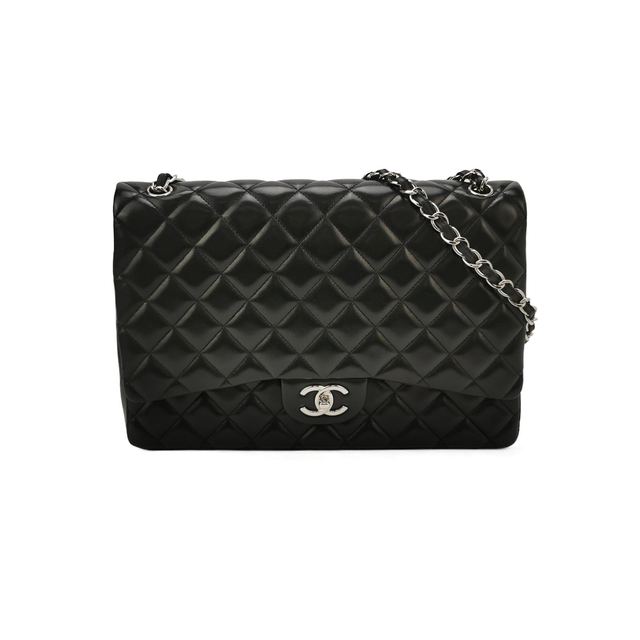 Chanel Classic Flap Schultertasche, 33 cm, Schwarz, Artikel 70124481, Leder