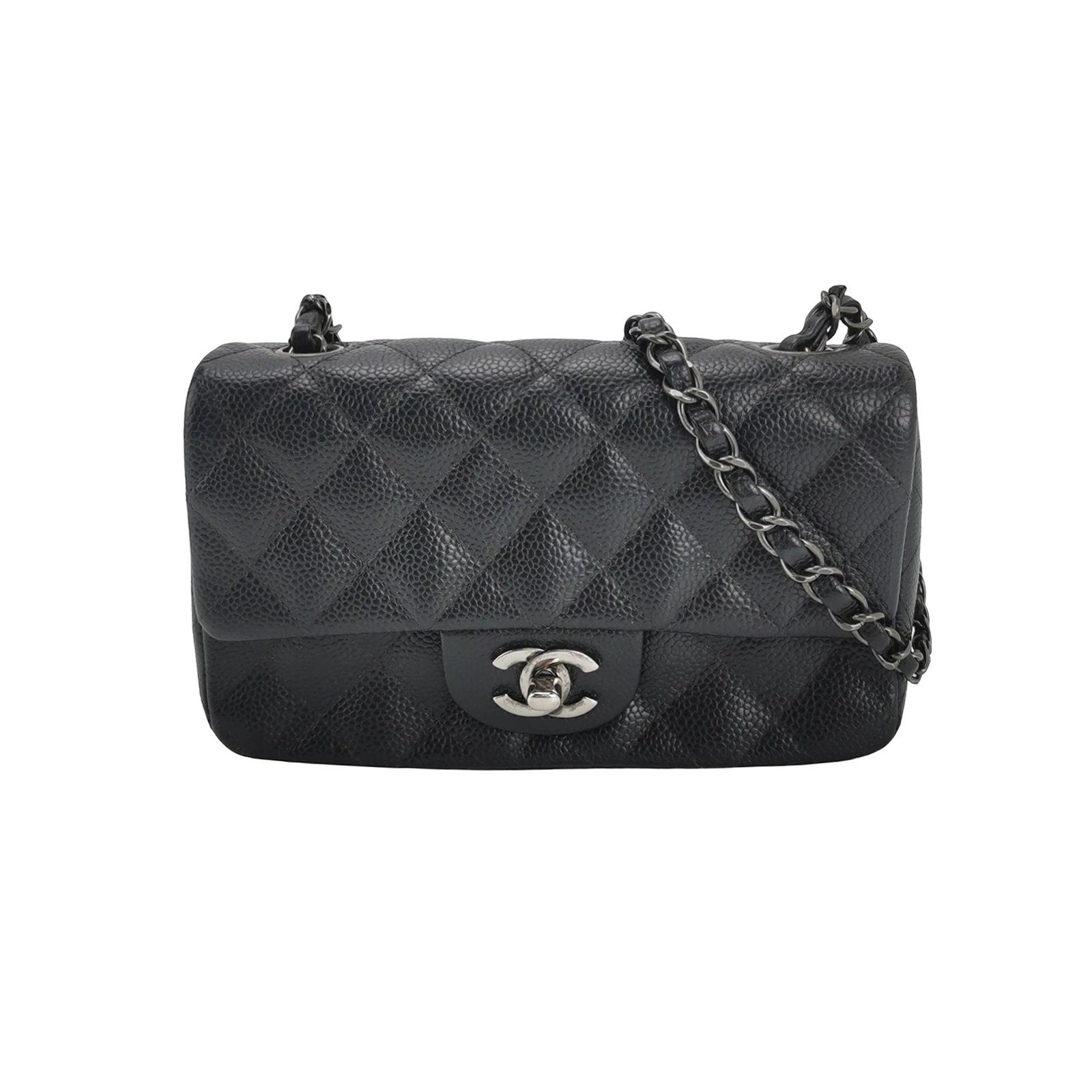 Chanel Classic Flap Shoulder Bag, 20 cm, Black, Item 70124797, Leather, photograph 1