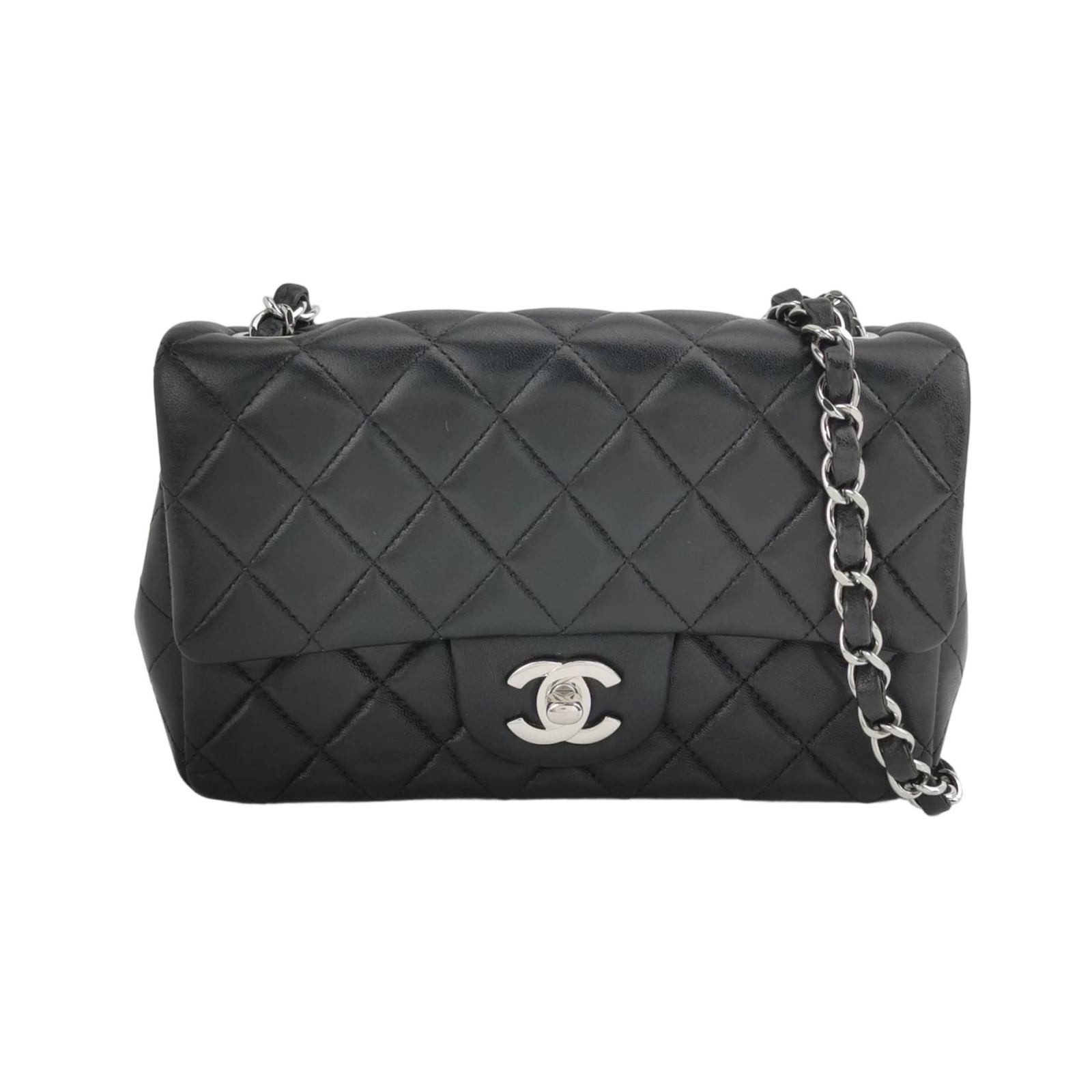 Chanel Classic Flap Shoulder Bag, 19.5 cm, Black, Item 70124940, Leather, photograph 1