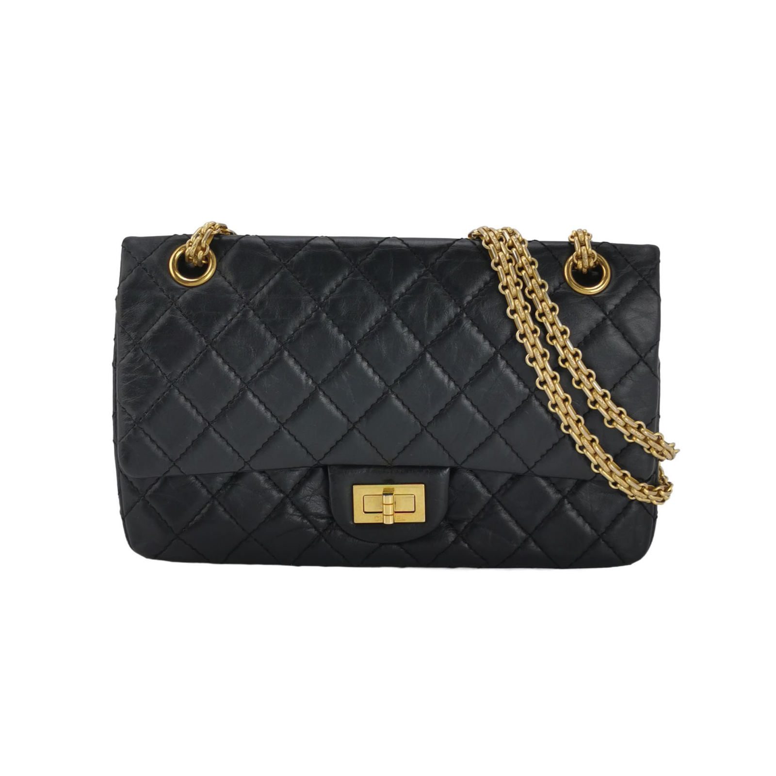Chanel 2.55 حقيبة كتف, 25 cm, أسود, القطعة 70125328, جلد, صورة 1