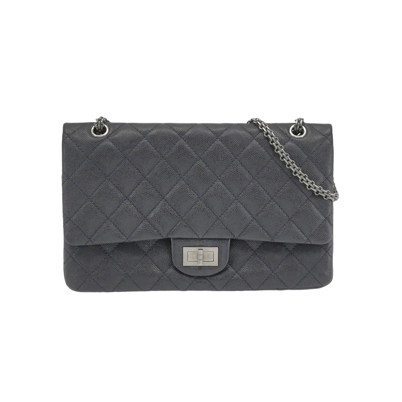 Chanel 2.55 Shoulder Bag, 32 cm, Black, Leather, photograph 1