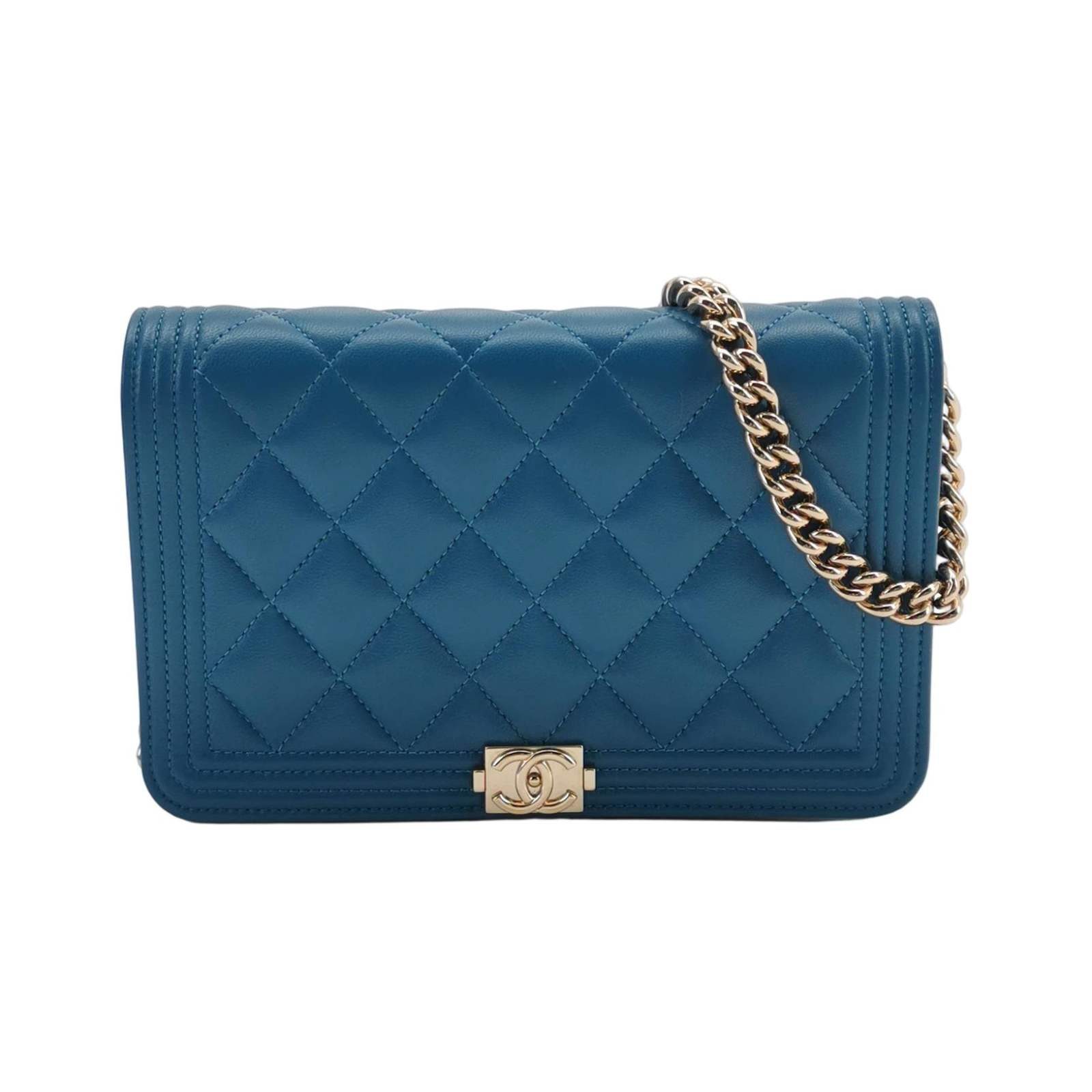 Chanel Boy Bag, 19 cm, bleu, cuir, photographier 1