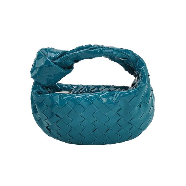 Bottega Veneta Jodie Handtasche, 24.5 cm, Türkis, Leder