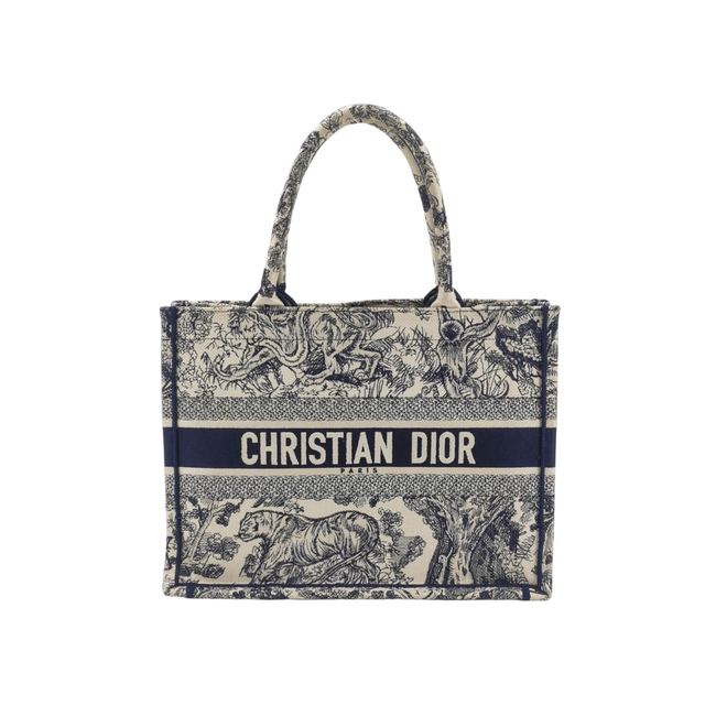 Dior Book Tote Handtasche, 36 cm, Blau, Stoff