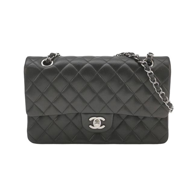 Chanel Classic Flap Schultertasche, 25 cm, Schwarz, Artikel 70196751, Leder