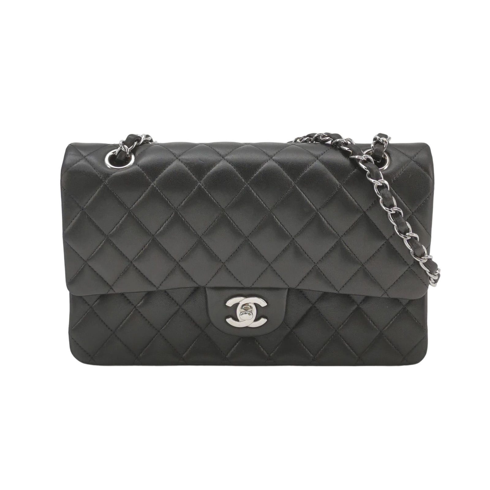 Chanel Classic Flap Shoulder Bag, 25 cm, Black, Item 70196751, Leather, photograph 1