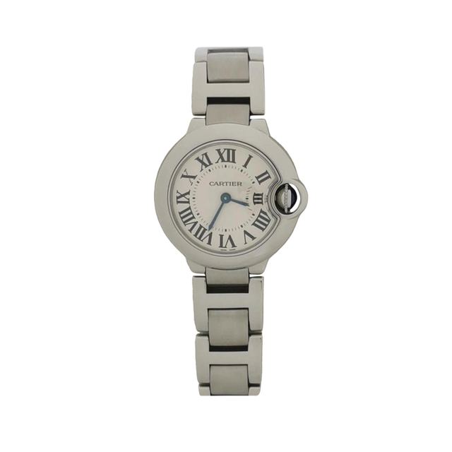 Cartier Ballon Bleu Uhr, weißes Zifferblatt, Quarz, Artikel 70220712, Stahl