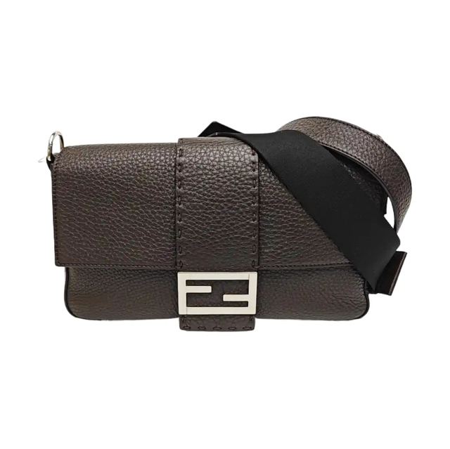 Fendi Baguette, 26 cm, Braun, Leder