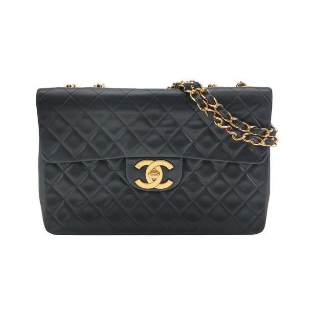 Chanel Classic Flap Schultertasche, 34 cm, Schwarz, Leder