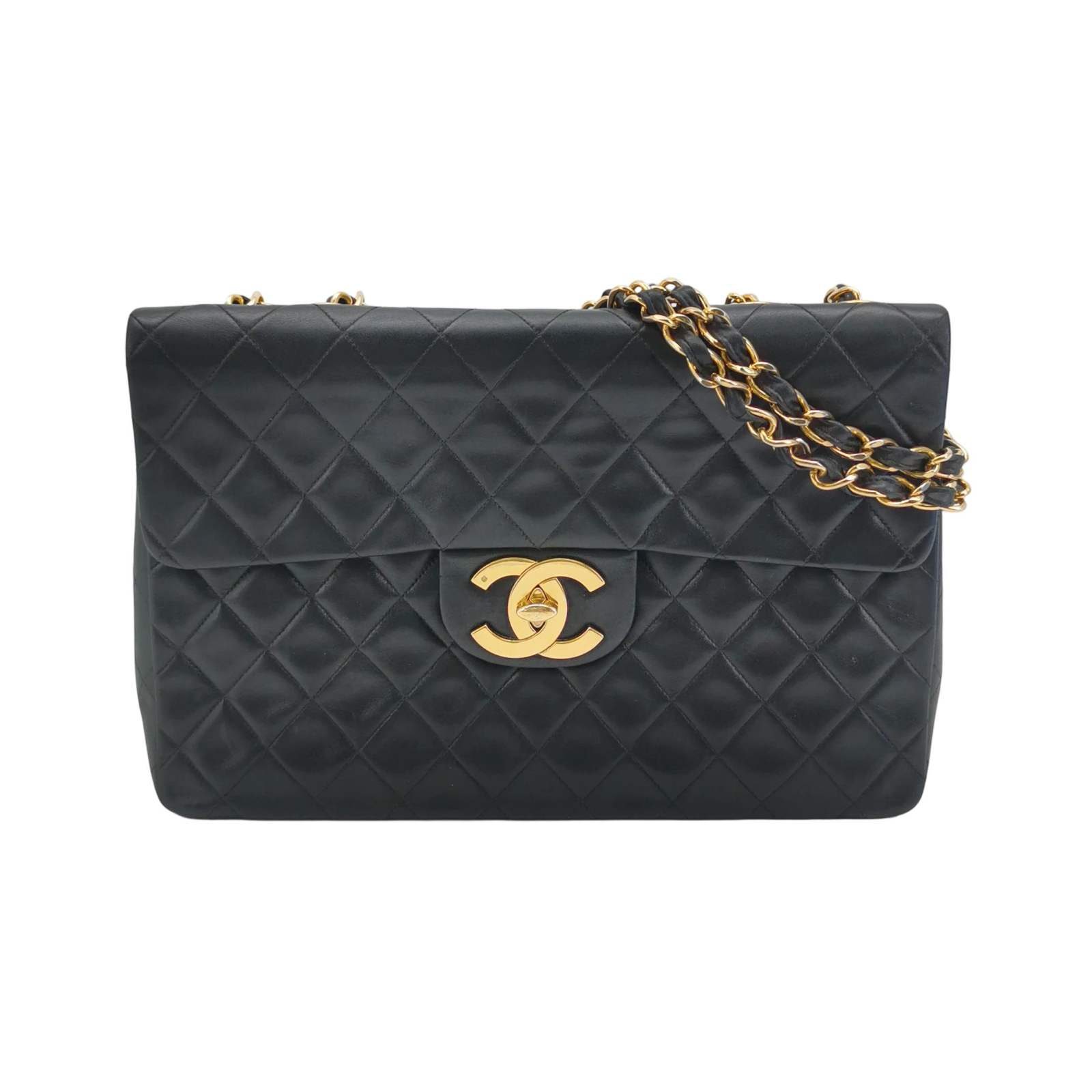 Chanel Classic Flap Shoulder Bag, 34 cm, Black, Leather, photograph 1