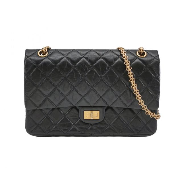 Chanel 2.55 Schultertasche, 28 cm, Schwarz, Artikel 70259185, Leder