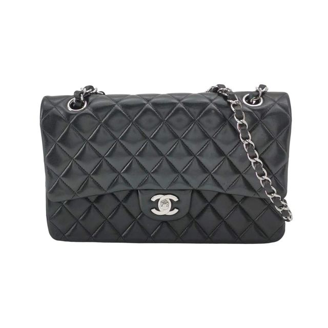 Chanel Classic Flap Schultertasche, 25.5 cm, Schwarz, Artikel 70260894, Leder