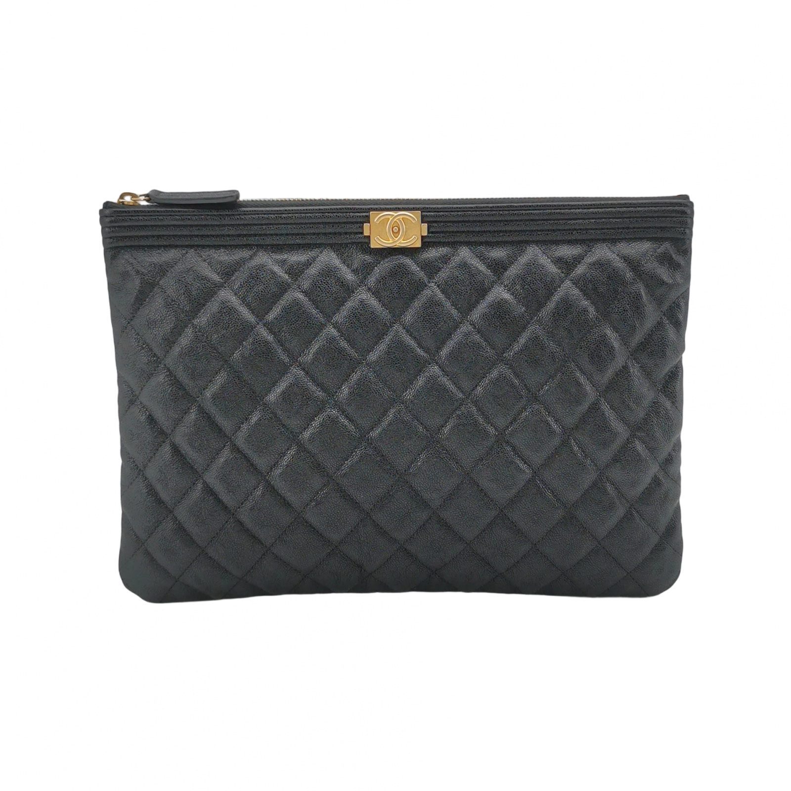 Chanel Boy Bag, 28 cm, Schwarz, Leder, Fotografiere 1