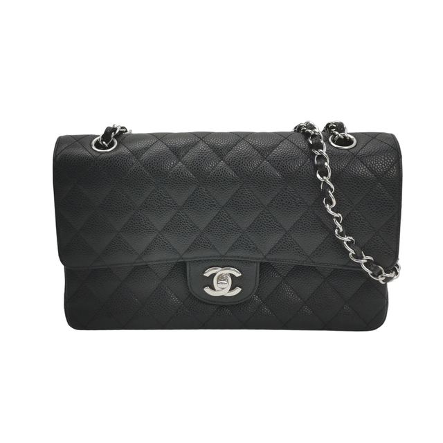 Chanel Classic Flap Schultertasche, 25.5 cm, Schwarz, Artikel 70263474, Leder