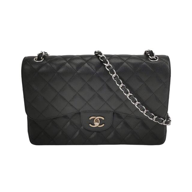 Chanel Classic Flap Schultertasche, 30 cm, Schwarz, Artikel 70263923, Leder