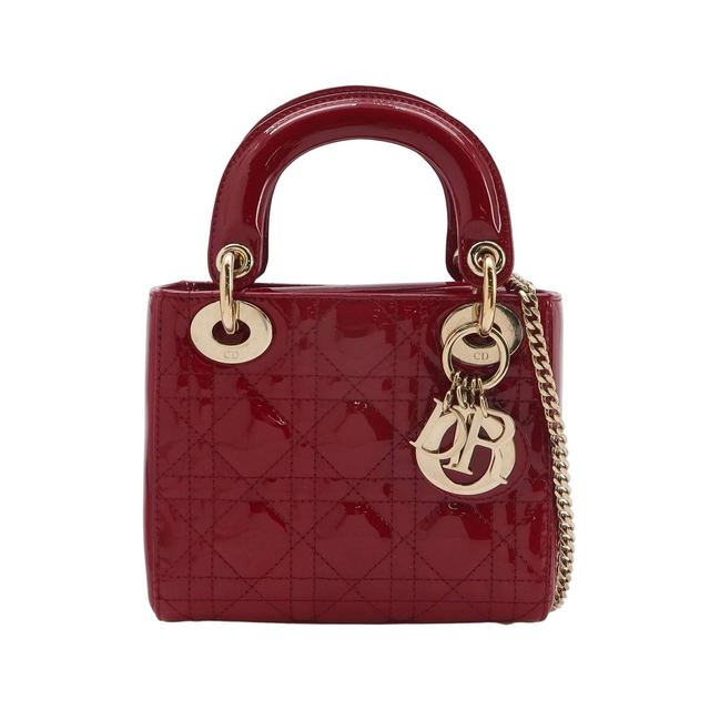 Dior Lady Dior Schultertasche, 17 cm, Rot, Artikel 70264056, Lackleder