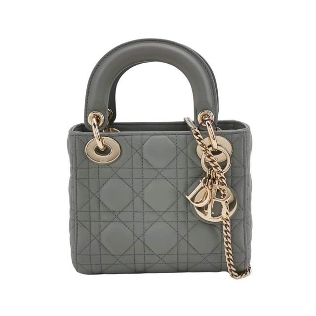 Dior Lady Dior Schultertasche, 17 cm, Grau, Artikel 70264246, Leder