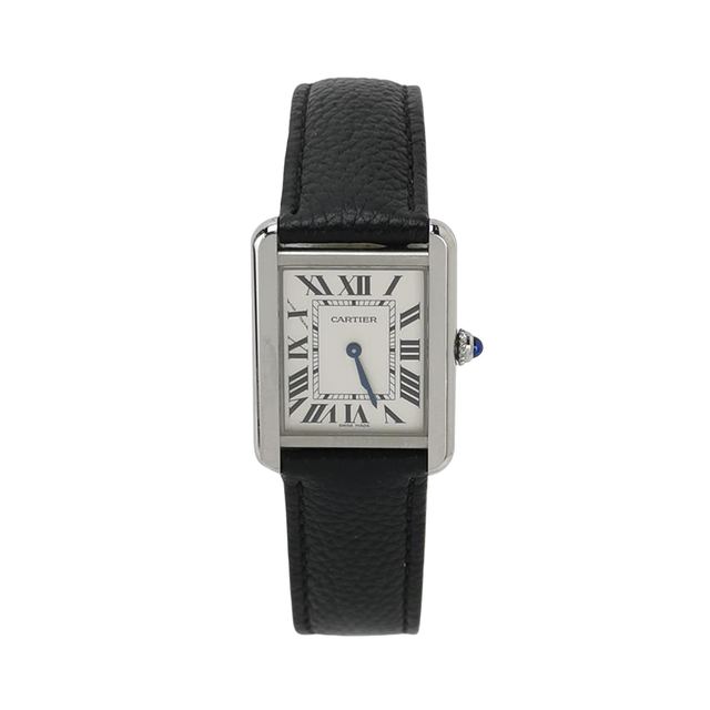 Cartier Tank Solo Uhr, Schwarz, Quarz, Stahl