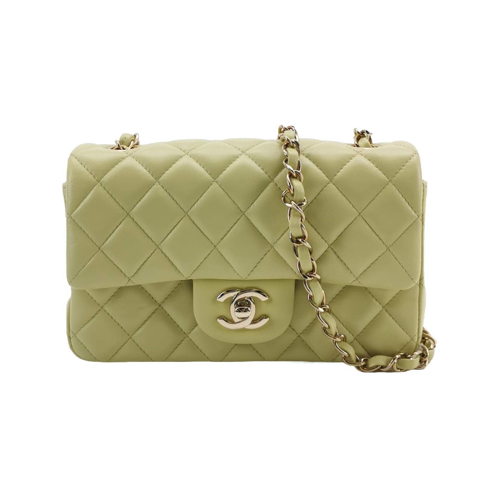 Chanel Classic Flap sac en bandoulière, 19.5 cm, vert, cuir, photographier 1