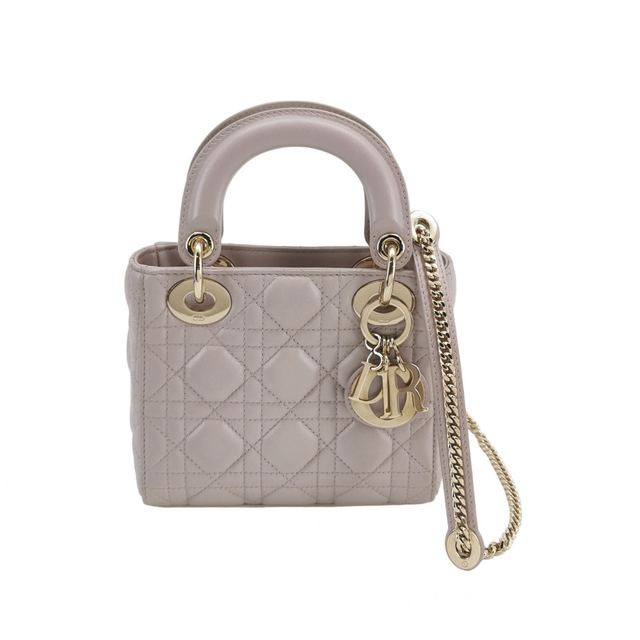 Dior Lady Dior Schultertasche, 17 cm, Violett, Leder