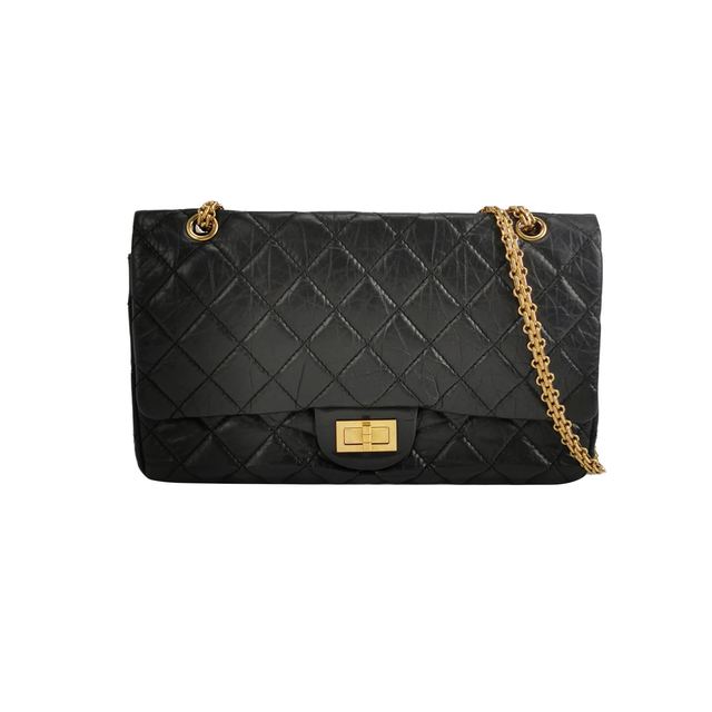 Chanel 2.55 Schultertasche, 31 cm, Schwarz, Artikel 70300015, Leder