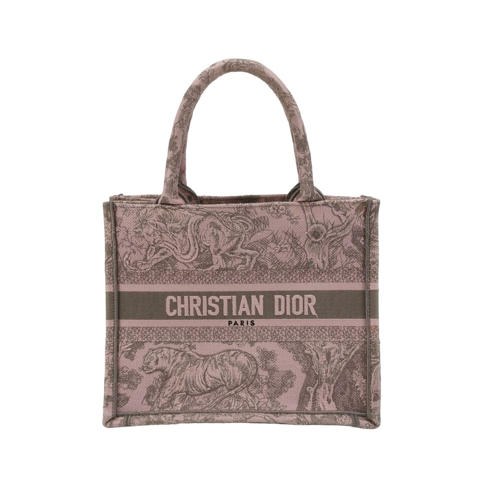 Dior Book Tote Handbag, 26.5 cm, Pink, Cloth, photograph 1