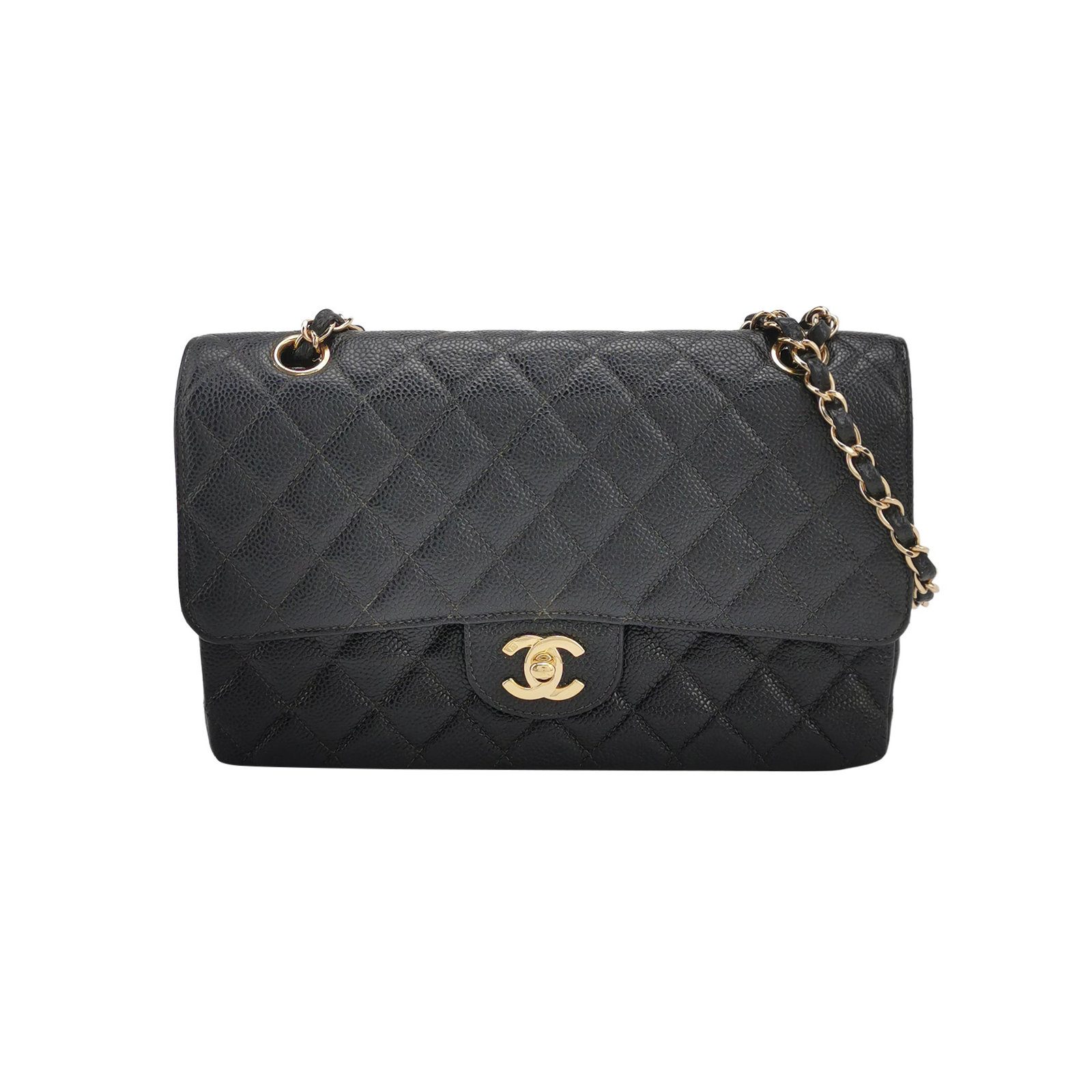 Chanel Classic Flap sac porté épaule, 25 cm, noir, article 70333090, cuir, photographier 1