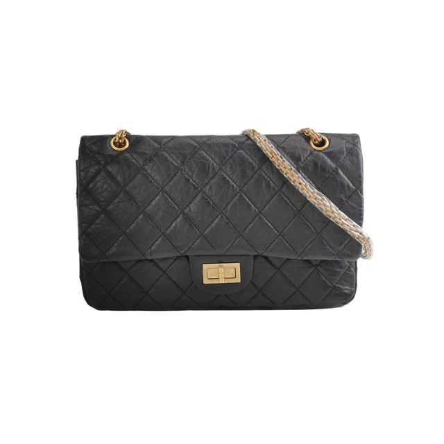 Chanel 2.55 Schultertasche, 31 cm, Schwarz, Artikel 70333128, Leder