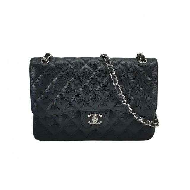 Chanel Classic Flap Schultertasche, 30 cm, Schwarz, Artikel 70333269, Leder