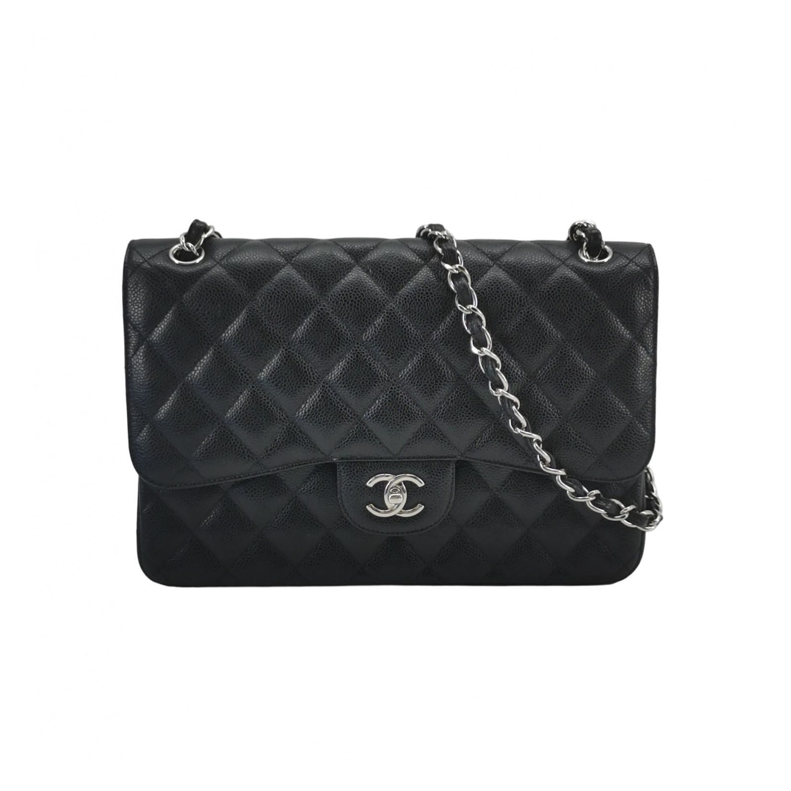Chanel Classic Flap Shoulder Bag, 30 cm, Black, Item 70333269, Leather, photograph 1