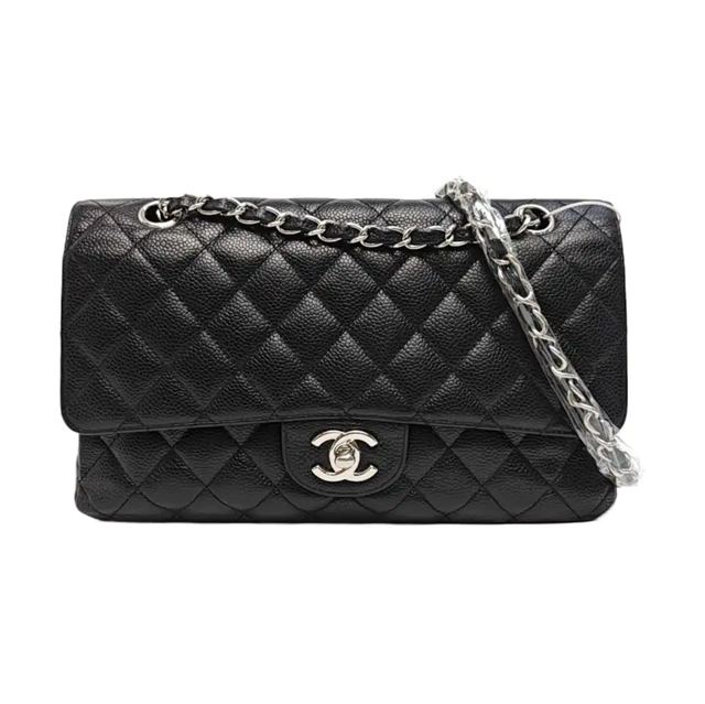 Chanel Classic Flap Schultertasche, 25.5 cm, Schwarz, Artikel 70406632, Leder
