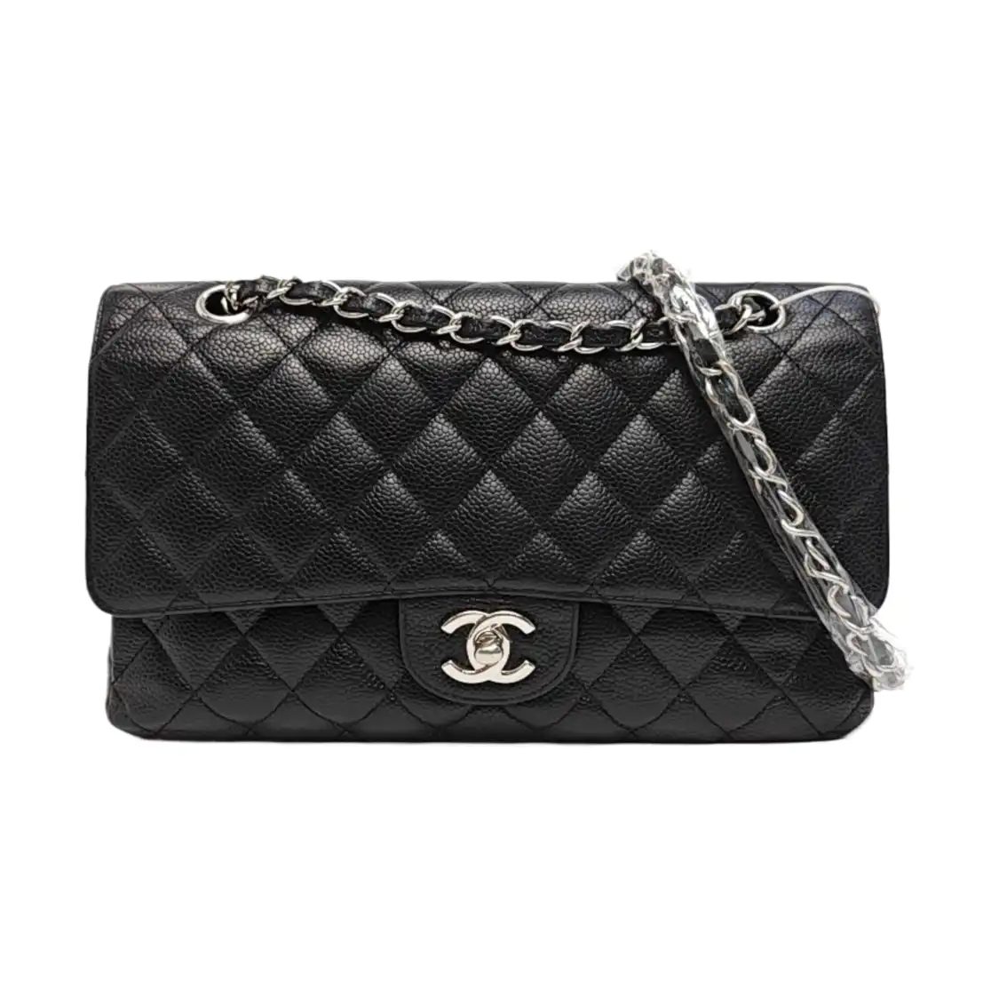Chanel Classic Flap sac porté épaule, 25.5 cm, noir, article 70406632, cuir, photographier 1