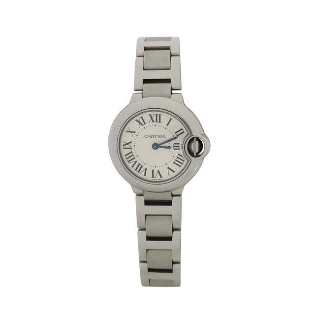 Cartier Ballon Bleu Uhr, weißes Zifferblatt, Quarz, Artikel 70509741, Stahl