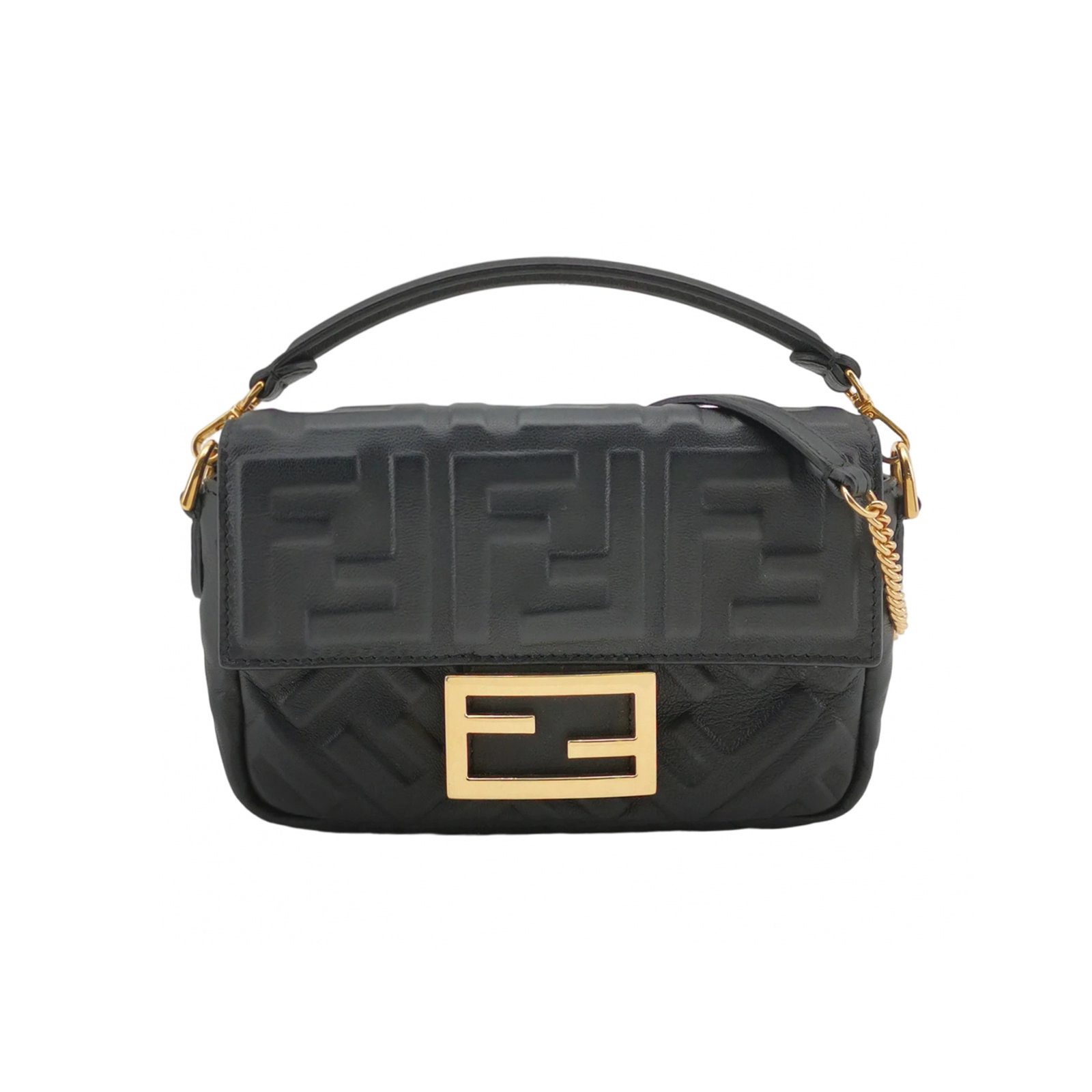 Fendi Baguette, 18 cm, أسود, جلد, صورة 1