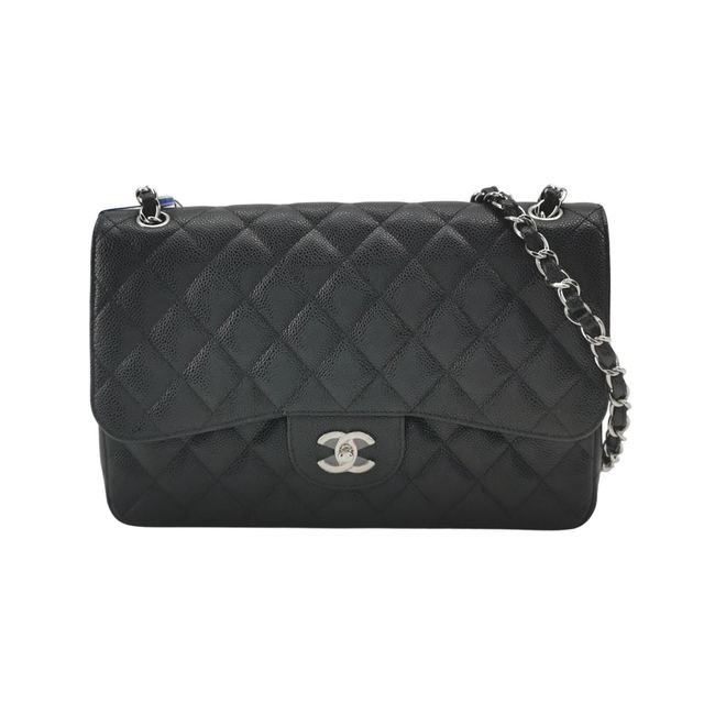 Chanel Classic Flap Schultertasche, 30 cm, Schwarz, Artikel 70585594, Leder