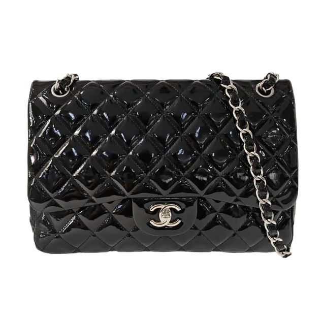Chanel Classic Flap Schultertasche, 30 cm, Schwarz, Artikel 70715563, Lackleder