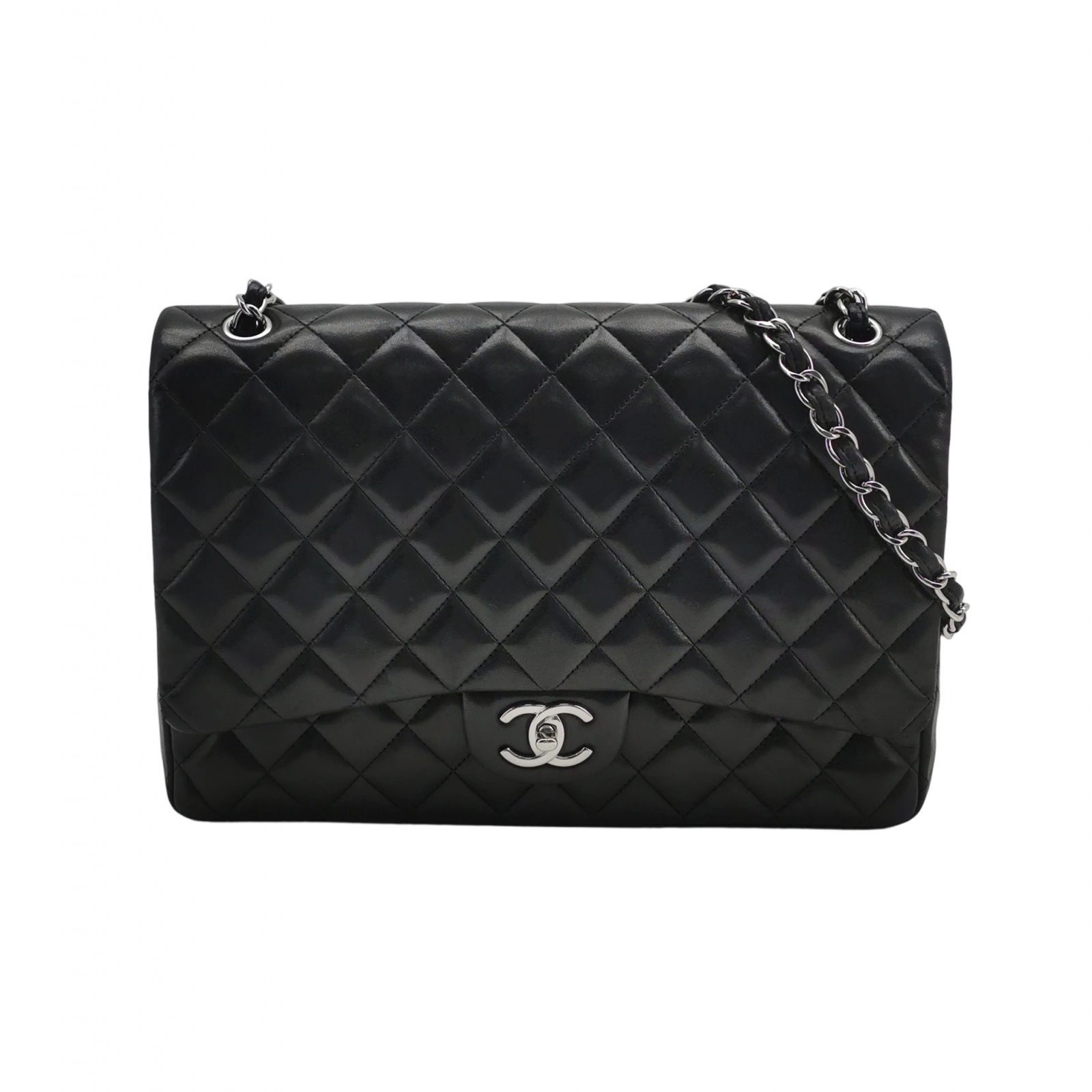 Chanel Classic Flap Shoulder Bag, 32.5 cm, Black, Leather, photograph 1
