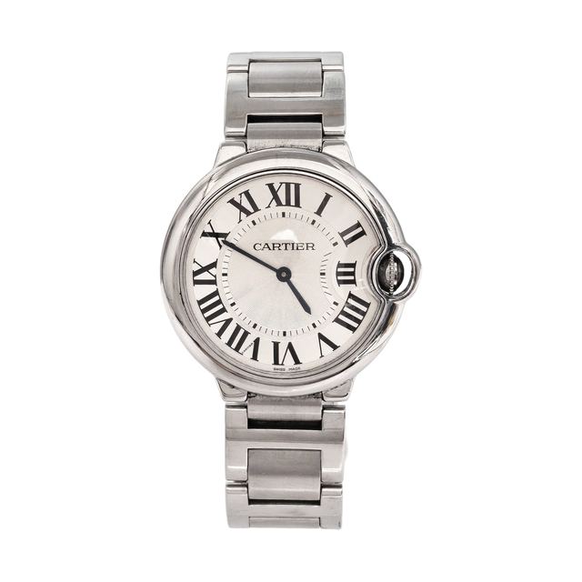 Cartier Ballon Bleu Uhr, 36.6 mm, weißes Zifferblatt, Stahl