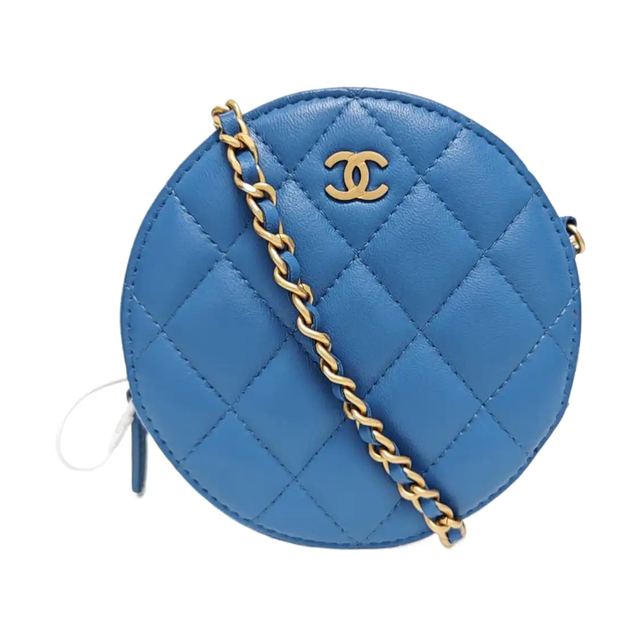 Chanel Schultertasche, 12 cm, Blau, Leder