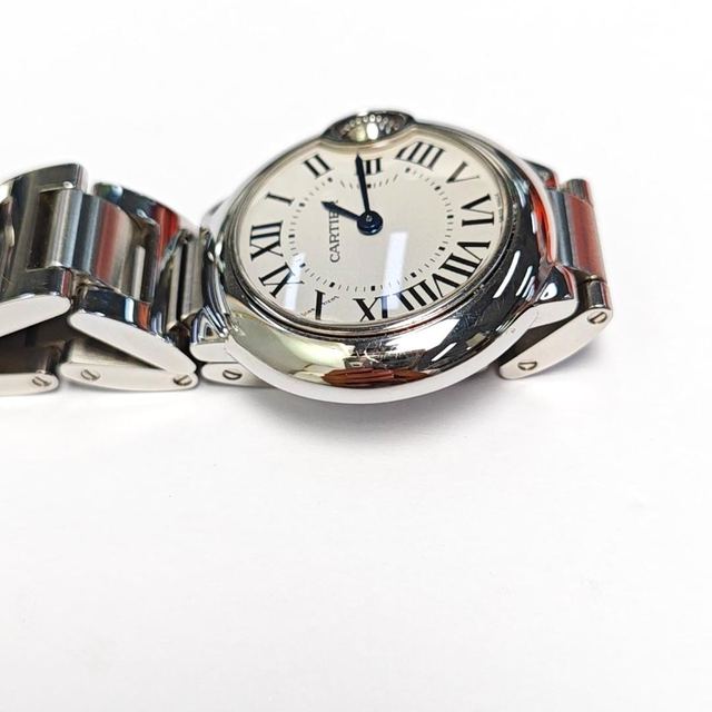 Cartier Ballon Bleu Uhr, 28.6 mm, weißes Zifferblatt, Artikel 70904584, Stahl