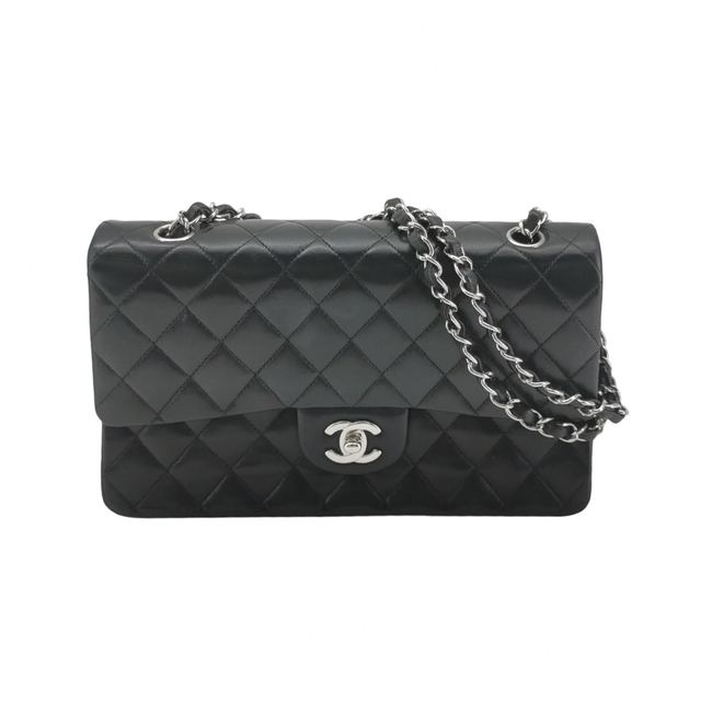 Chanel Classic Flap Schultertasche, 25 cm, Schwarz, Artikel 70904673, Leder
