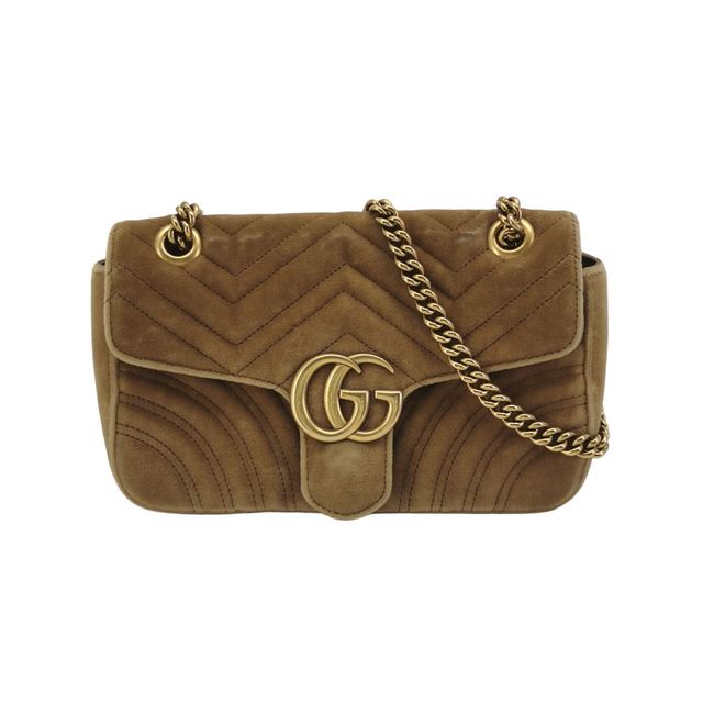 Gucci GG Marmont Umhängetasche, 25 cm, Khaki, Samt