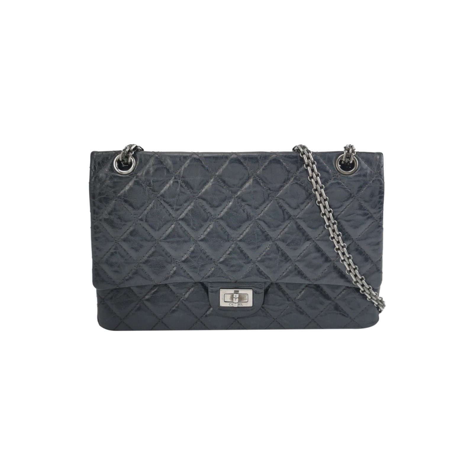 Chanel 2.55 Schultertasche, 28 cm, Schwarz, Artikel 70945447, Leder, Fotografiere 1