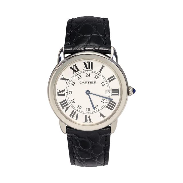 Cartier Ronde de Cartier Uhr, 36 mm, weißes Zifferblatt, Artikel 70981796, Stahl