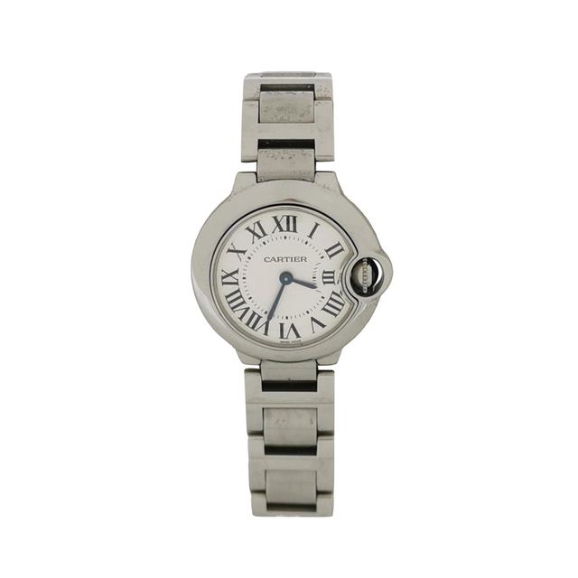 Cartier Ballon Bleu Uhr, weißes Zifferblatt, Quarz, Artikel 70993944, Stahl